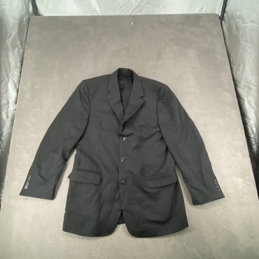 Jos. A. Bank Traveler's Collection Black 100% Wool 3 Button Blazer 42R 17138N